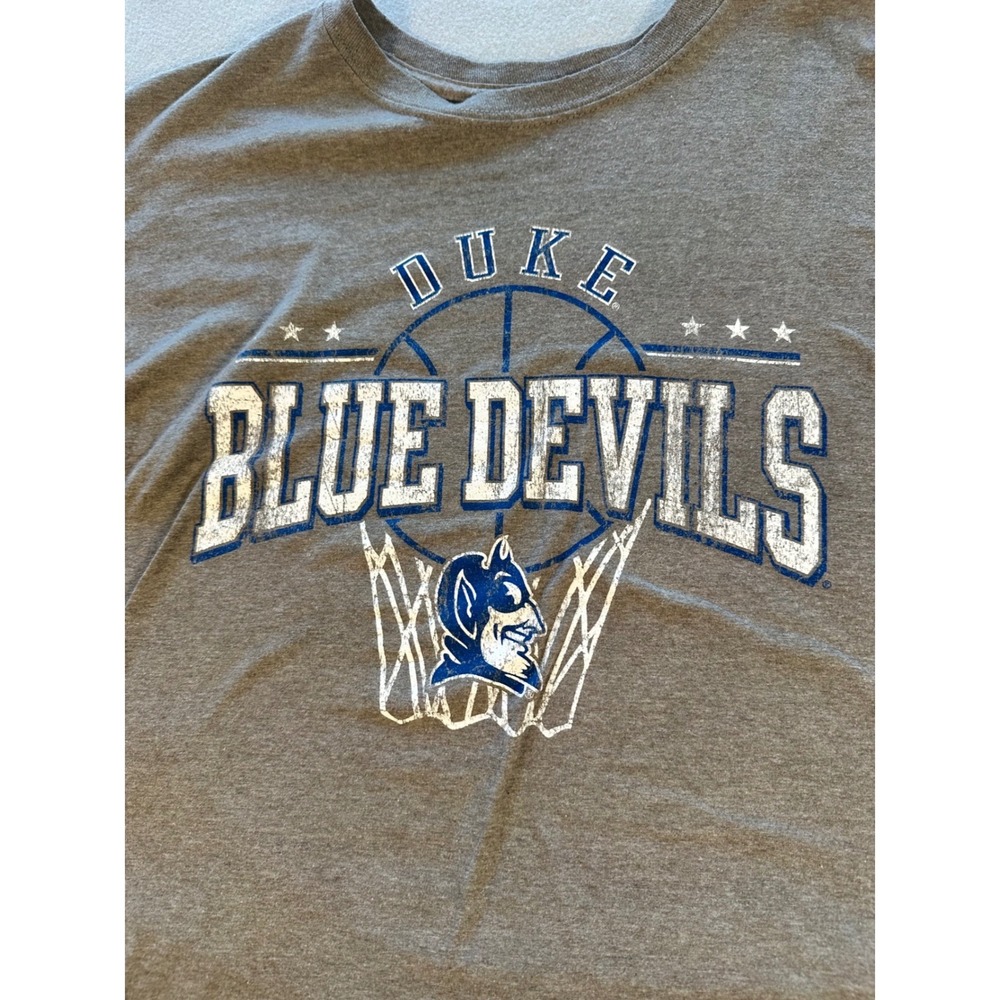 Champion T-Shirt Mens 2XL Brown Duke Blue Devils Basketball Graphic Tee TriBlend - Picture 2 of 9